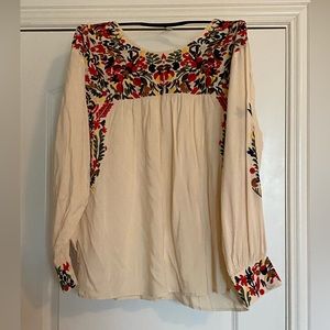 Embroidered long sleeve blouse